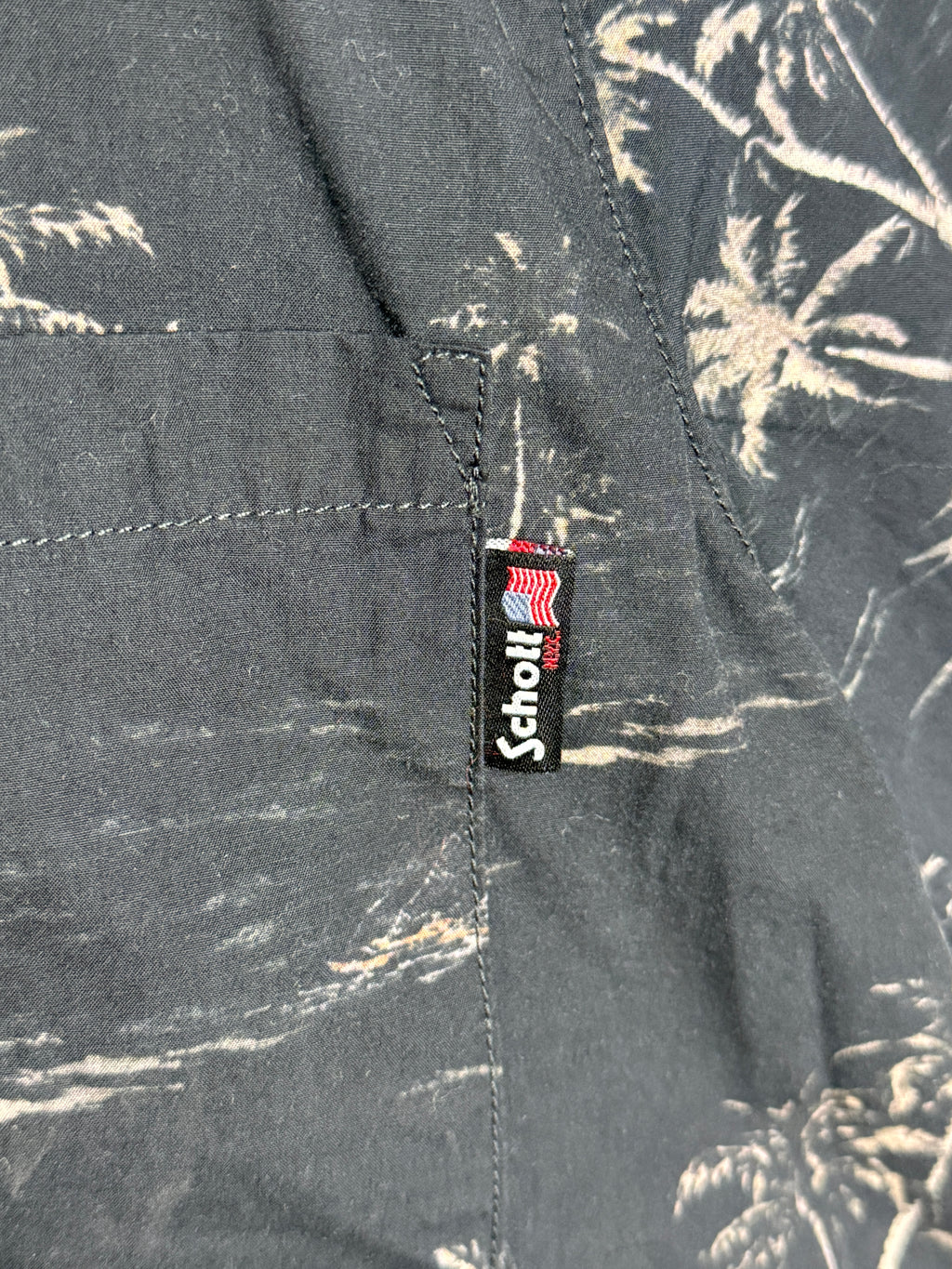 Schott Bengal Black Hawaii Shirt - Pánská košile se vzorem černá L