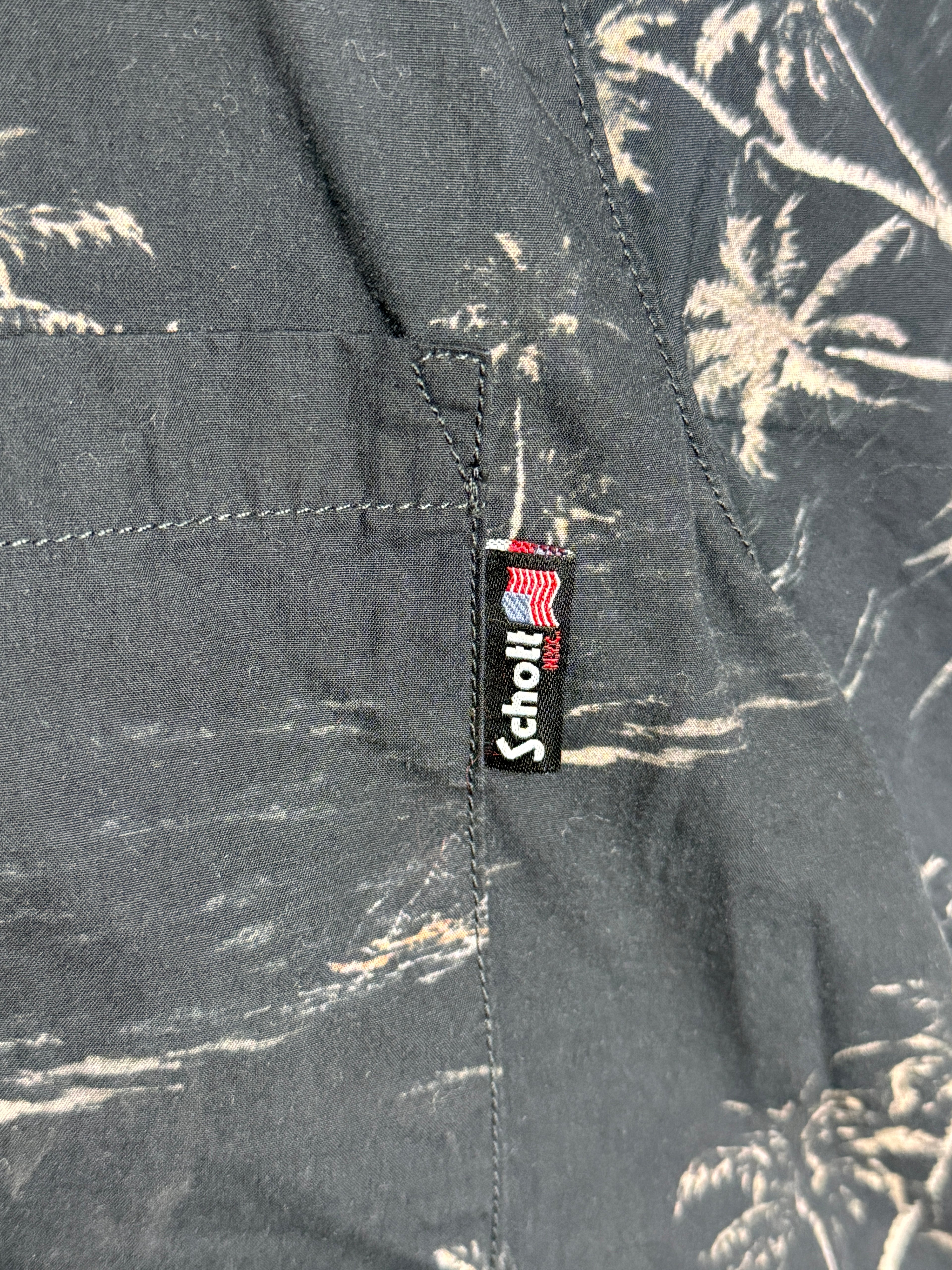 Schott Bengal Black Hawaii Shirt - Pánská košile se vzorem černá L