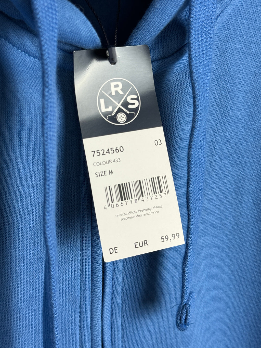 LRS Lerros Blue Hoodie Pánská mikina na zip - modrá M