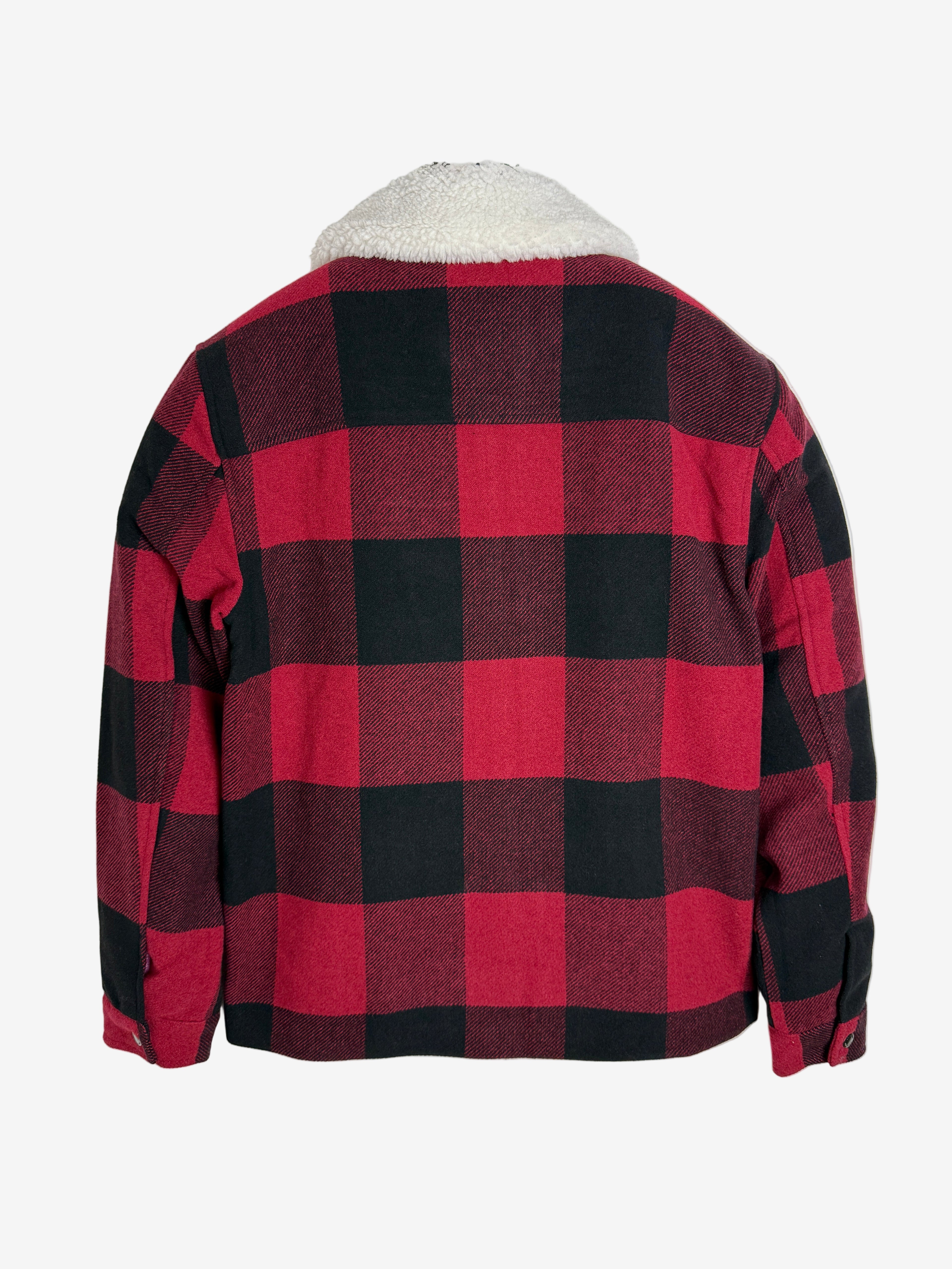 Only & Sons Oberon Check Jacket - Pánská bunda s chlupatým límečkem - M