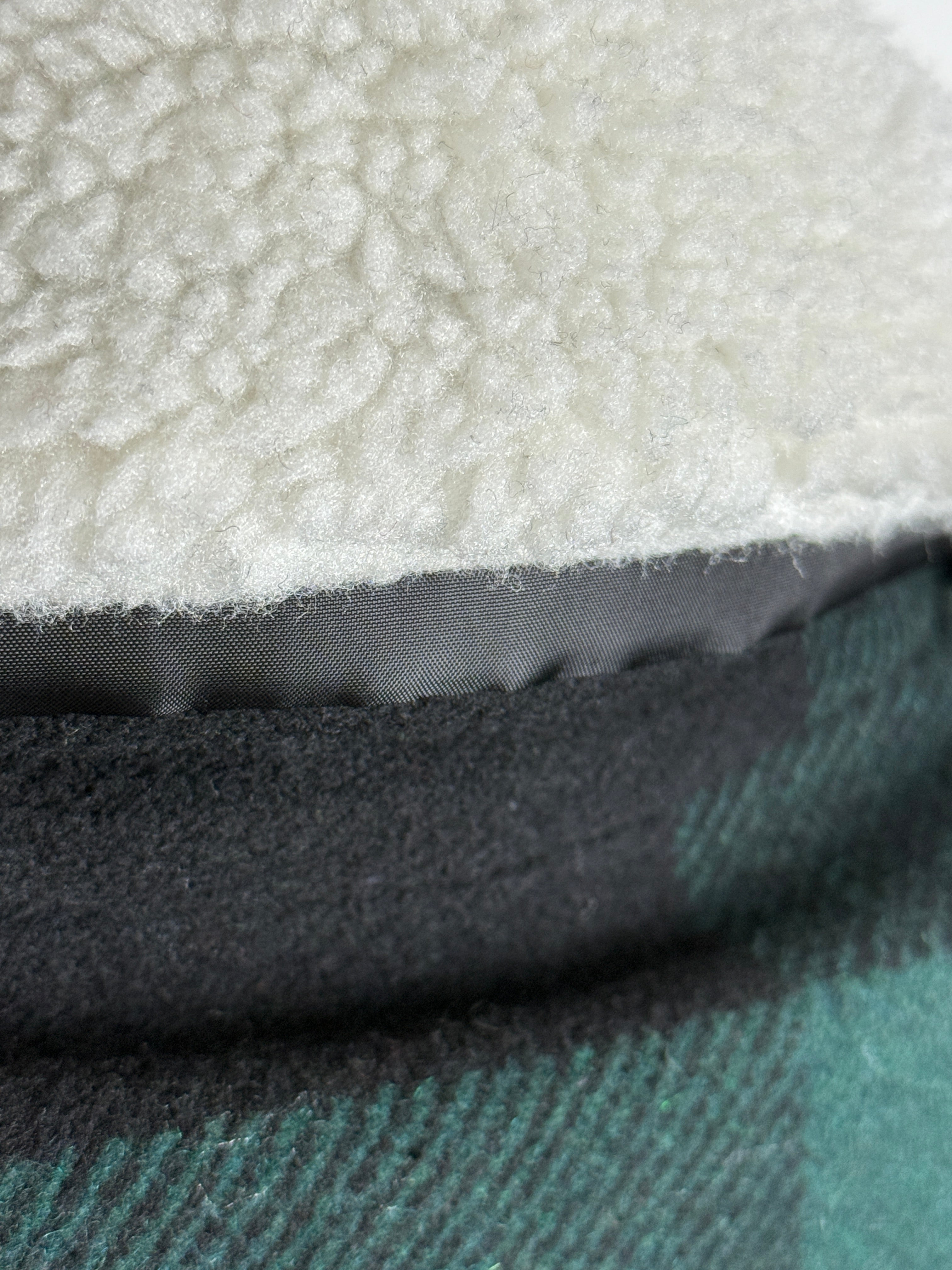 Only & Sons Oberon Check Jacket - Pánská bunda s chlupatým límečkem zelená M