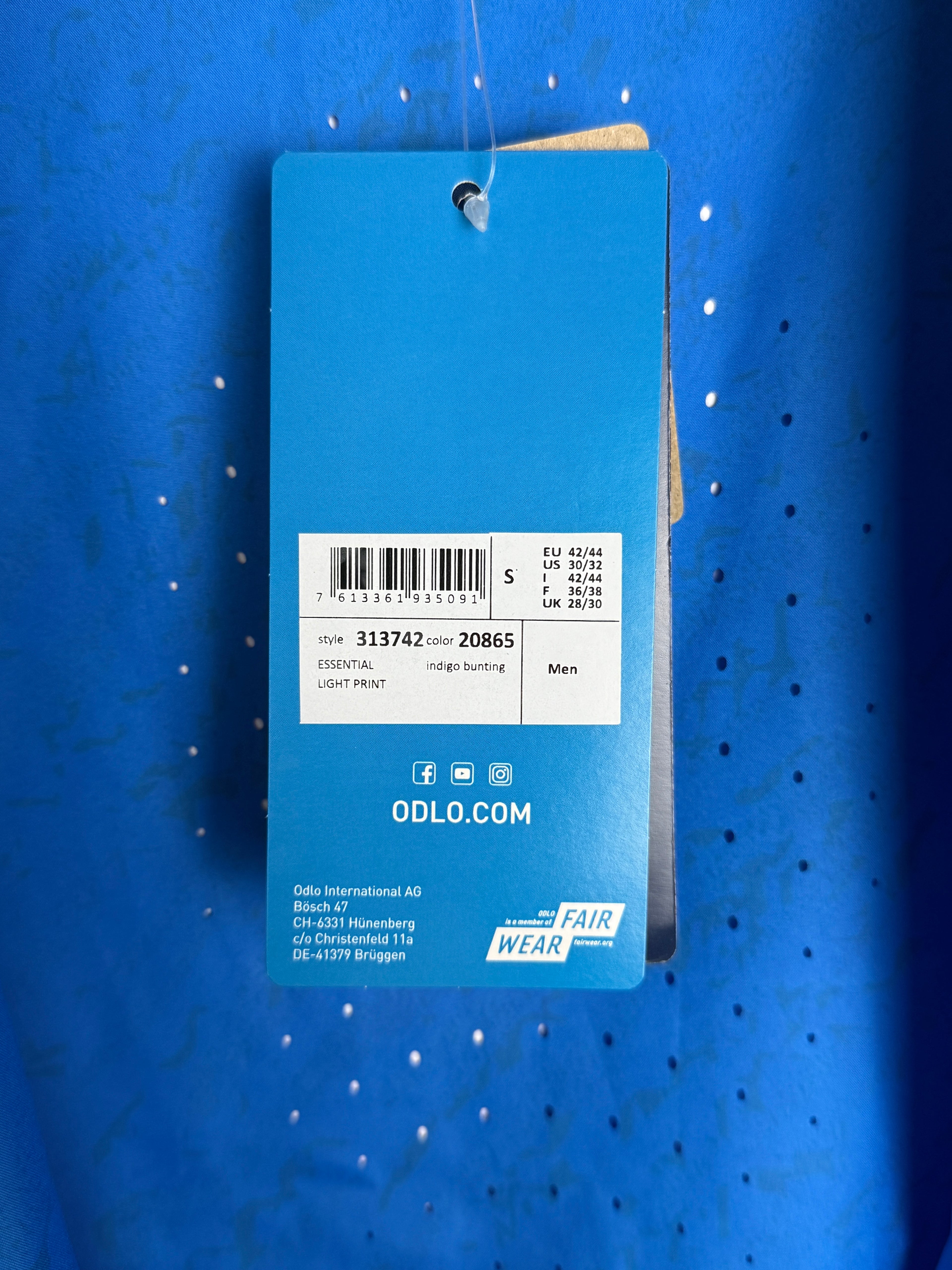 Odlo Essential Light Print Indigo - Pánská sportovní bunda - S