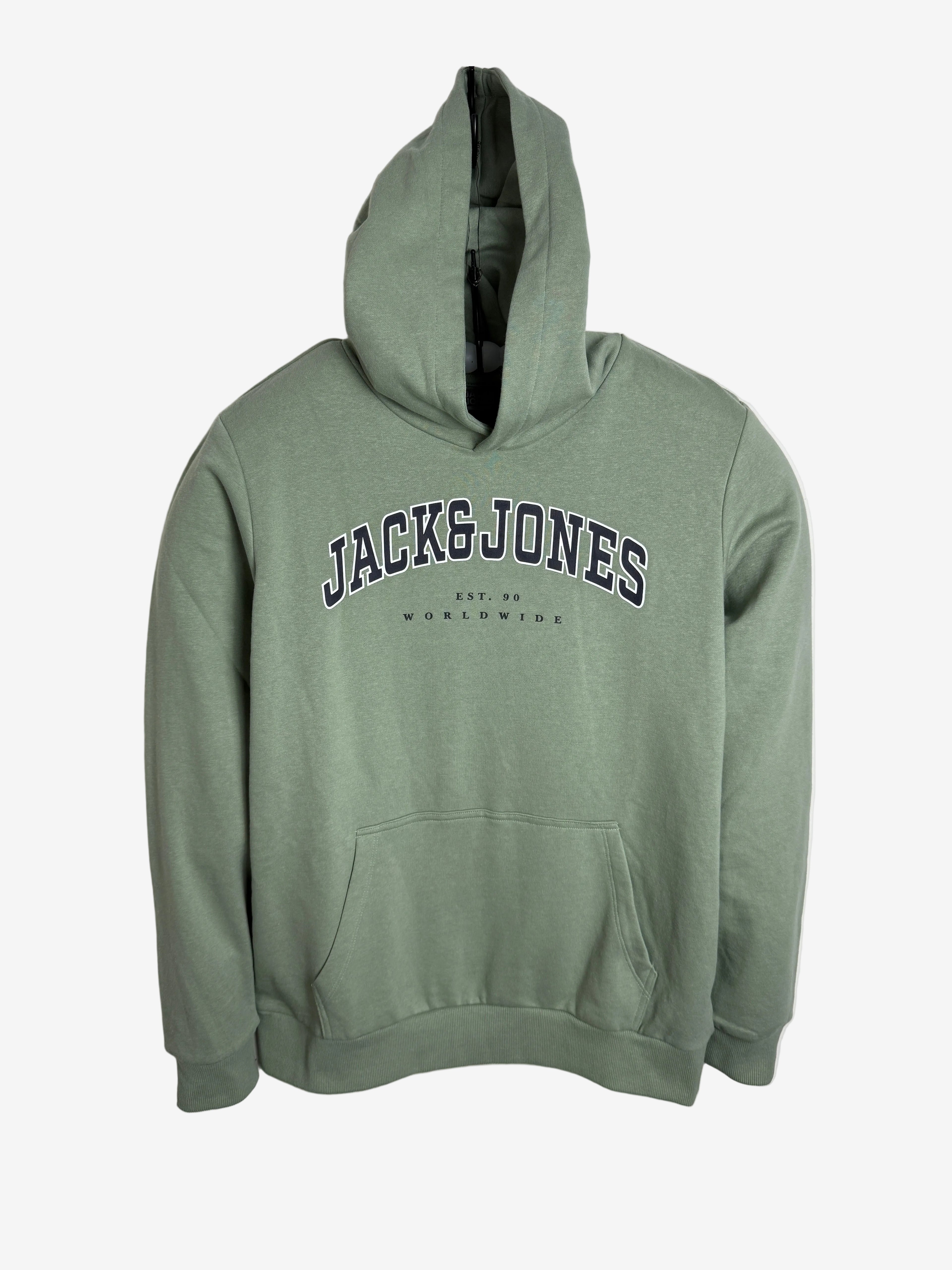 Jack & Jones Caleb Varsity Hoodie dětská mikina s kapucí - zelená 176