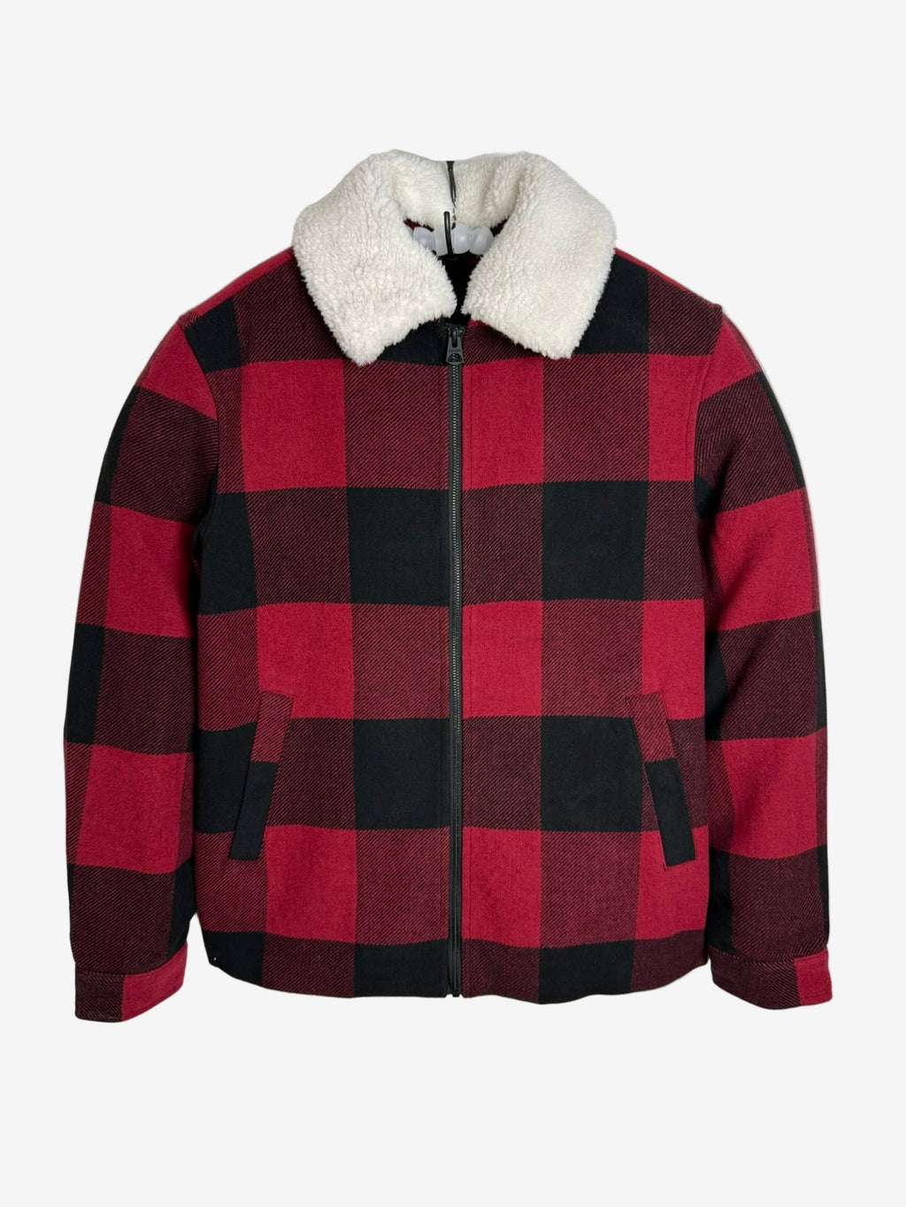 Only & Sons Oberon Check Jacket - Pánská bunda s chlupatým límečkem - M