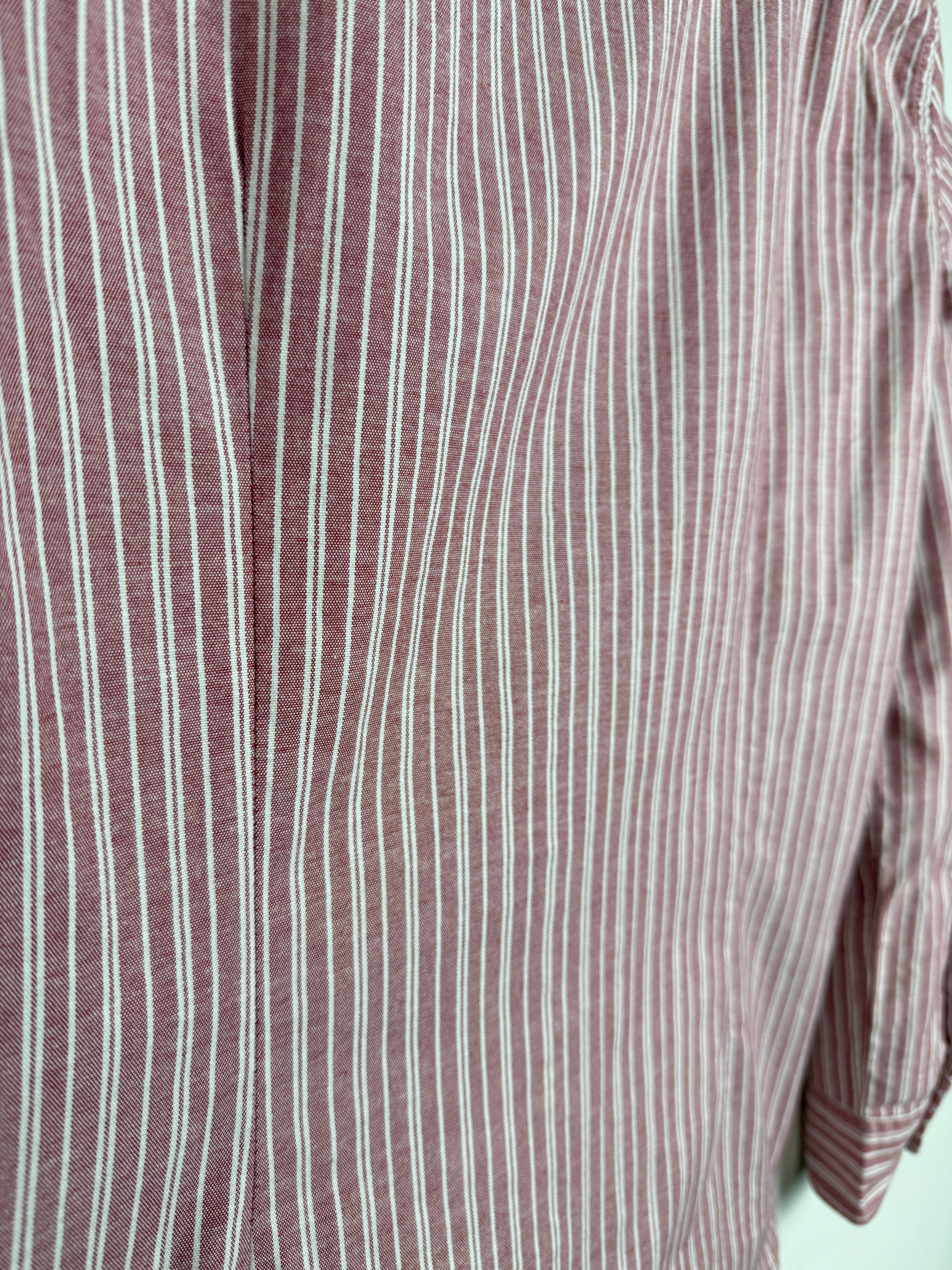 Pepe Jeans Lucius Burnt Red Shirt Pánská pruhovaná košile s dlouhým rukávem - červená S