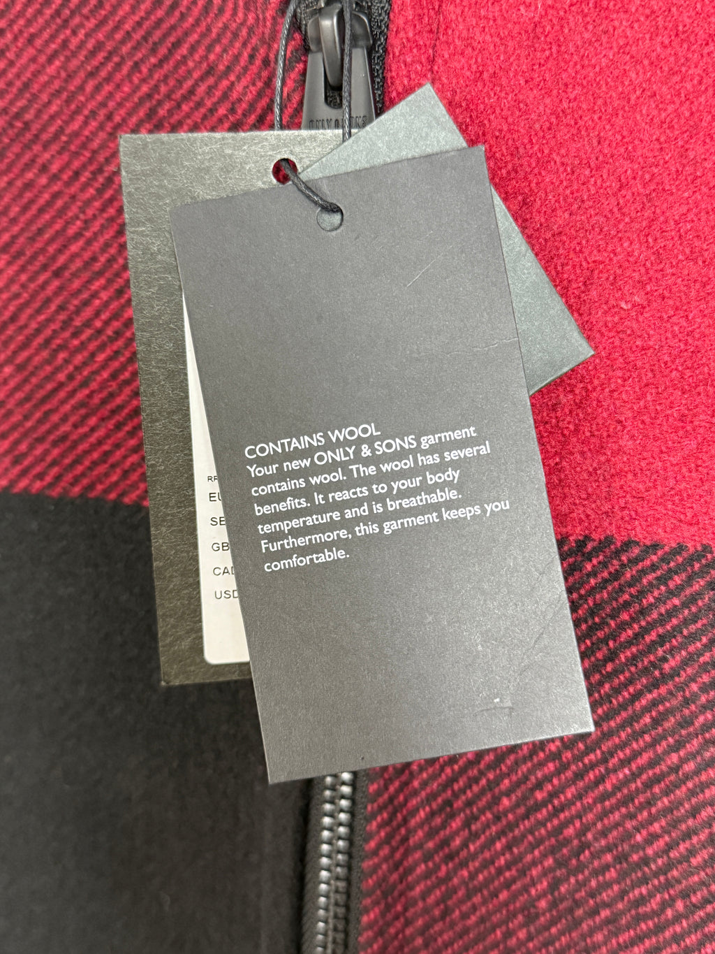 Only & Sons Oberon Check Jacket - Pánská bunda s chlupatým límečkem - M