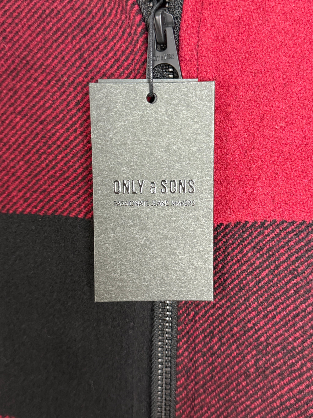 Only & Sons Oberon Check Jacket - Pánská bunda s chlupatým límečkem - M