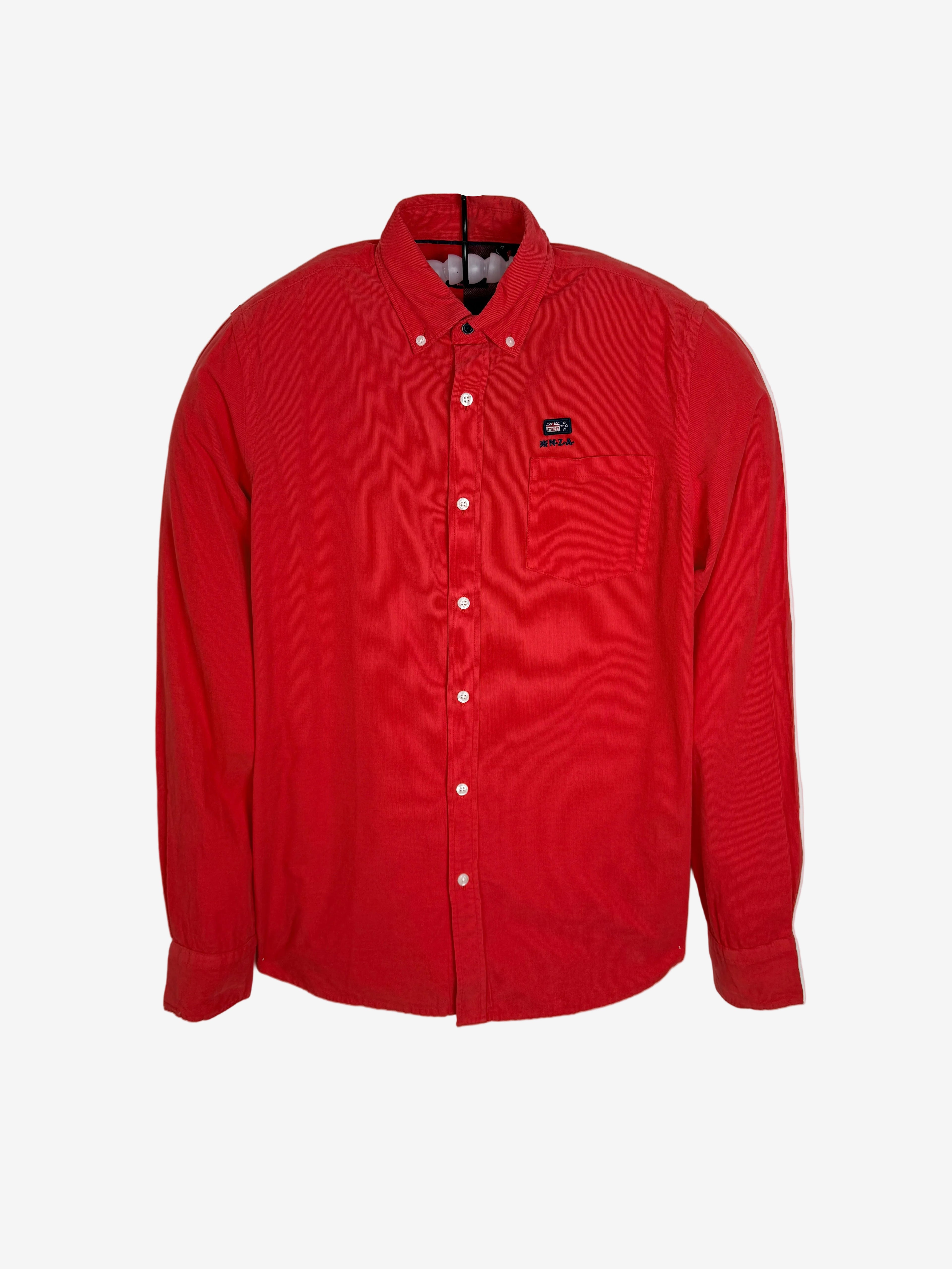 NZA New Zealand Auckland Pánská košile s texturou červená - M
