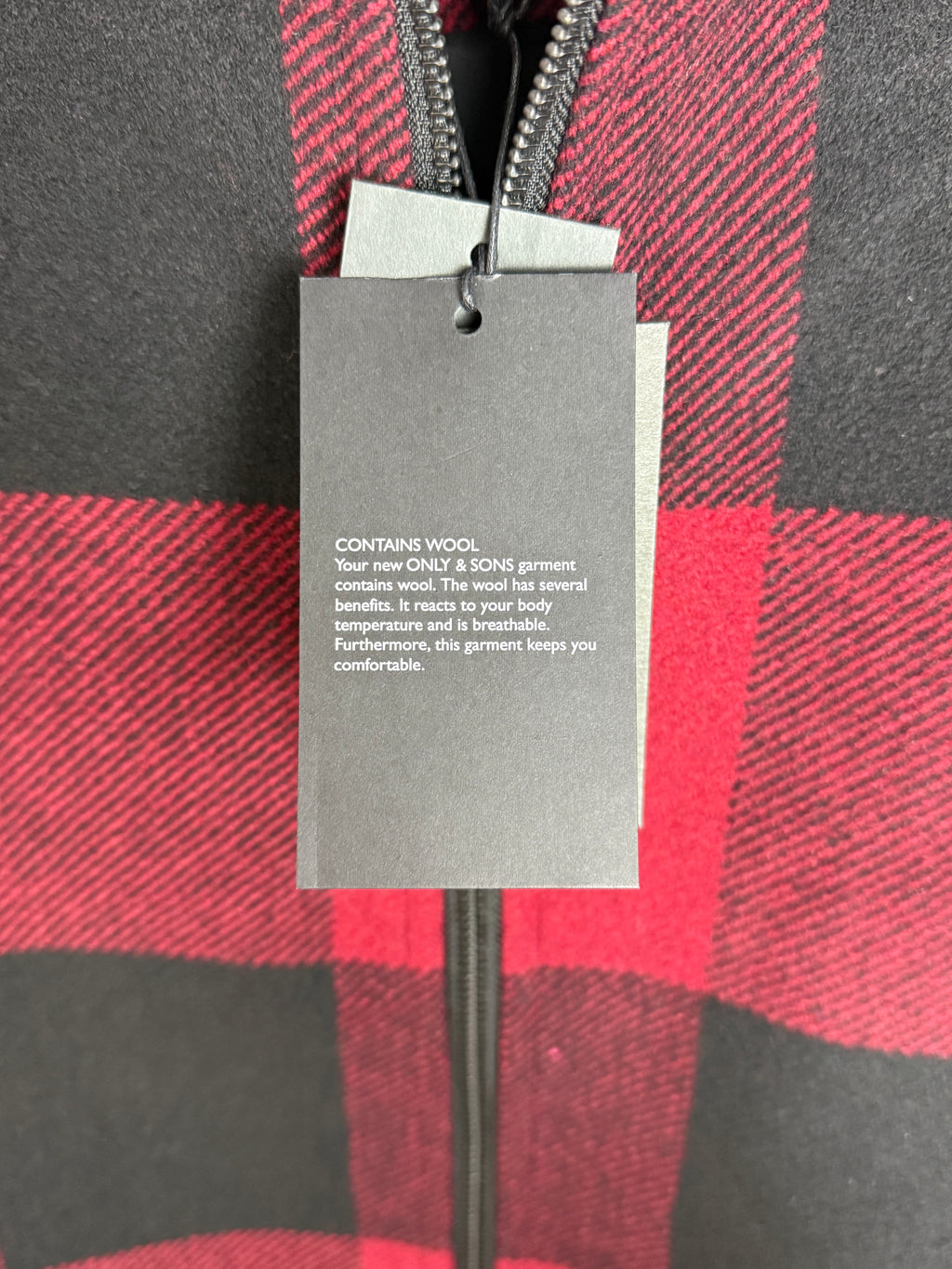 Only & Sons Oberon Check Jacket - Pánská bunda s chlupatým límečkem - S