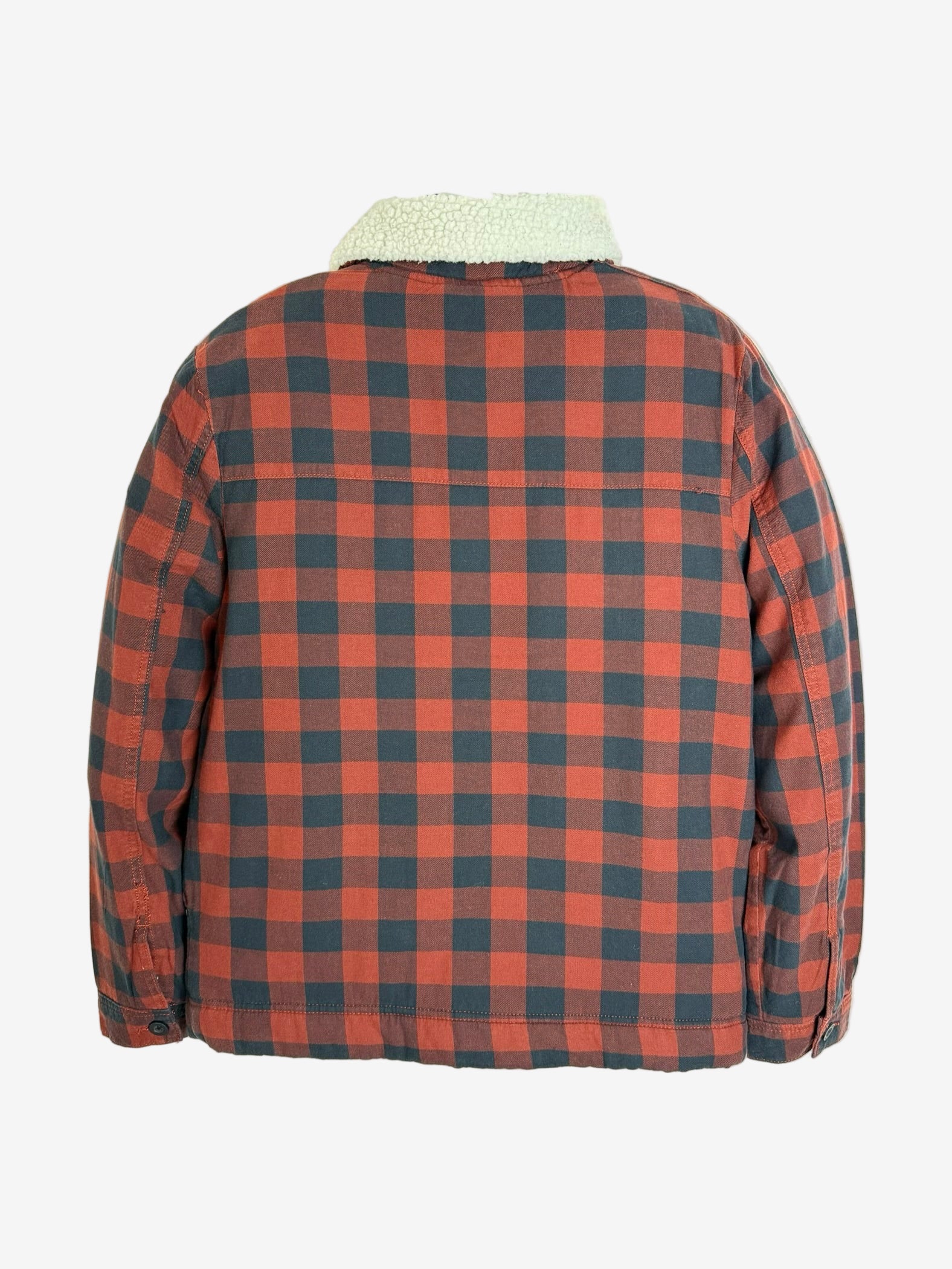 Closure Borg Collar Check Jacket Pánská bunda s kožíškem červená XS