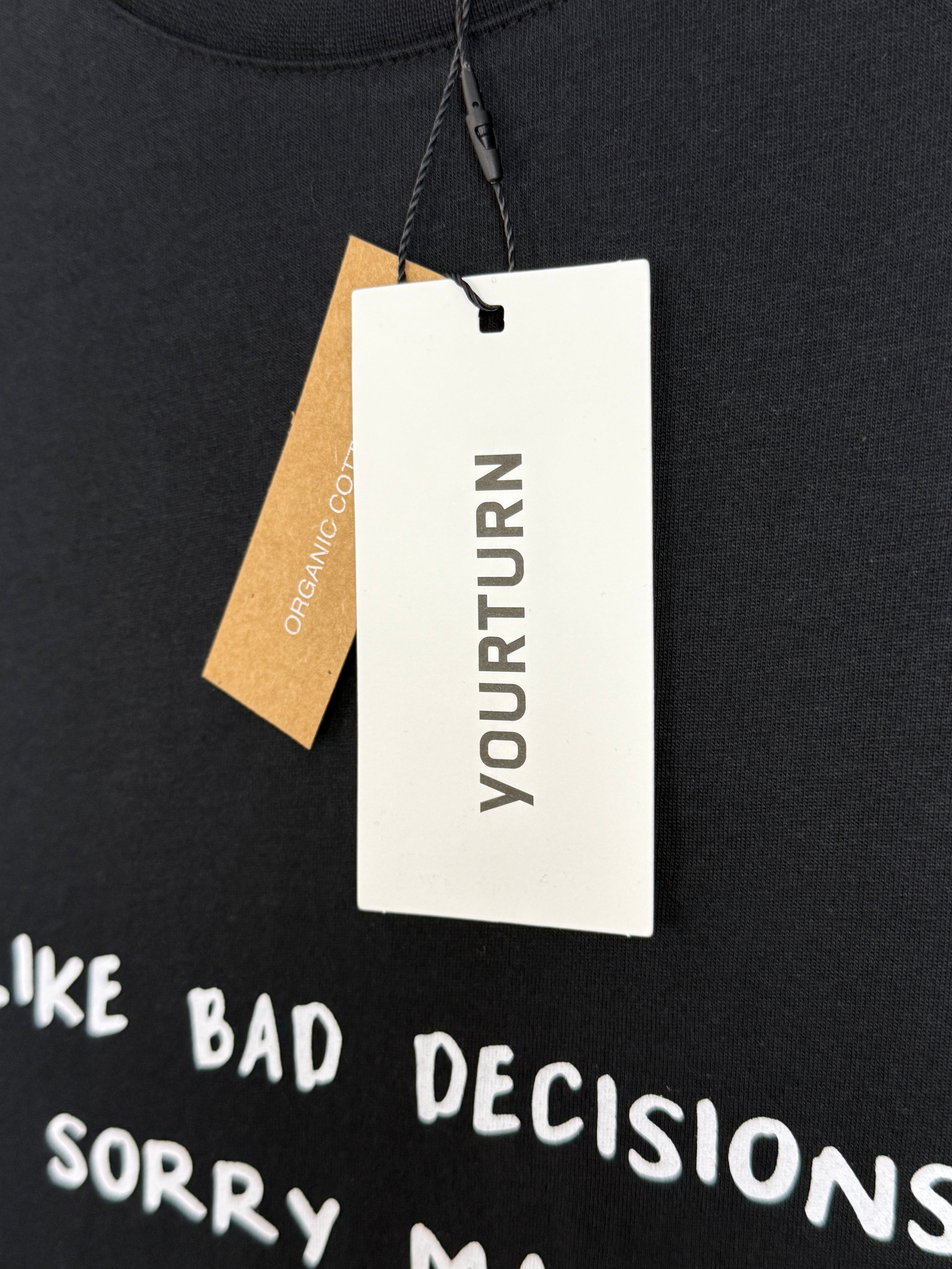 Your Turn Graphic T-Shirt Pánské oversized tričko s nápisem - černé L