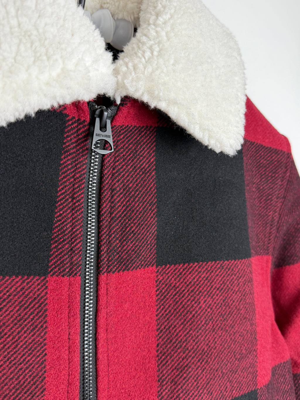 Only & Sons Oberon Check Jacket - Pánská bunda s chlupatým límečkem - S