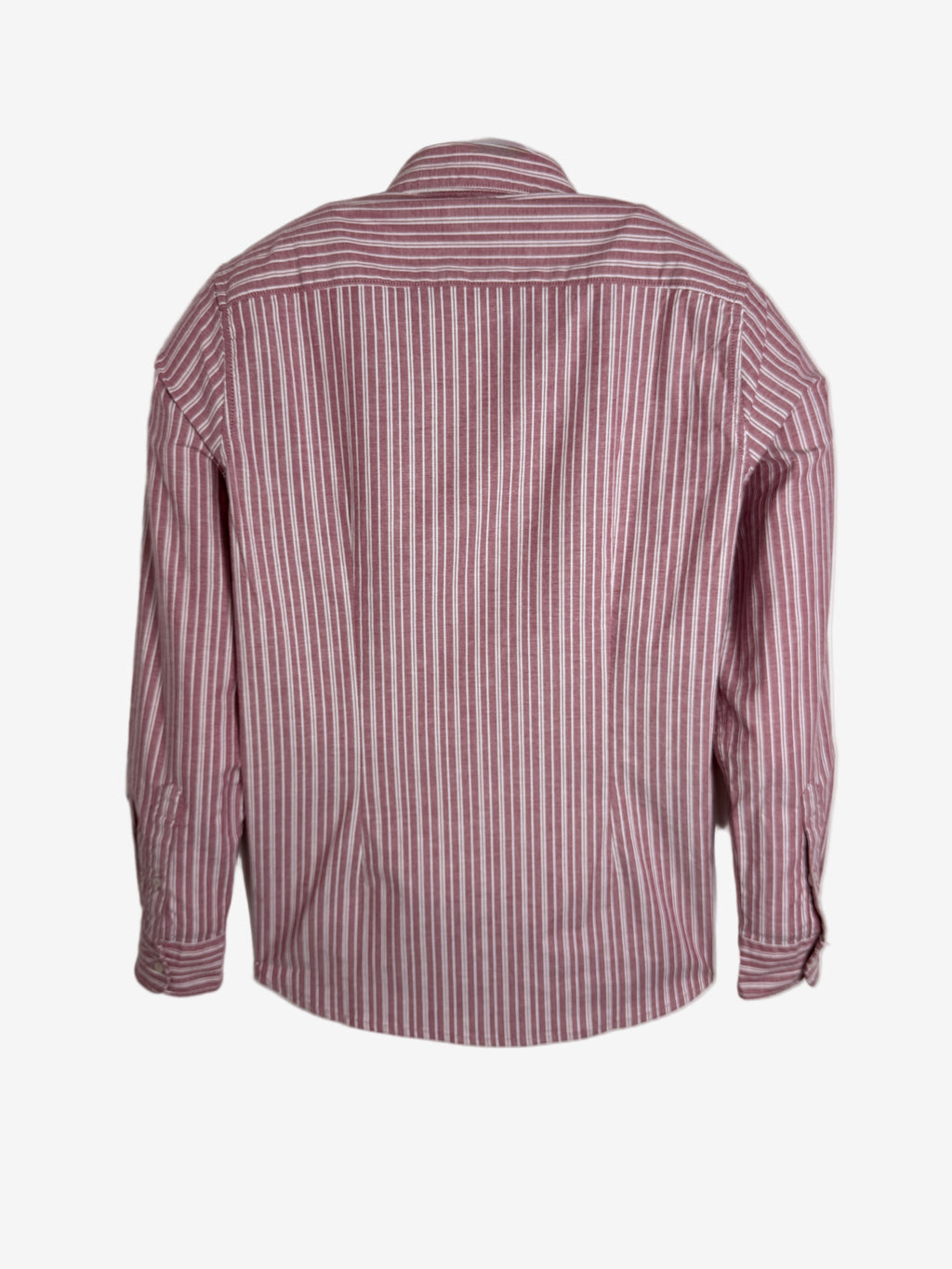 Pepe Jeans Lucius Burnt Red Shirt Pánská pruhovaná košile s dlouhým rukávem - červená S