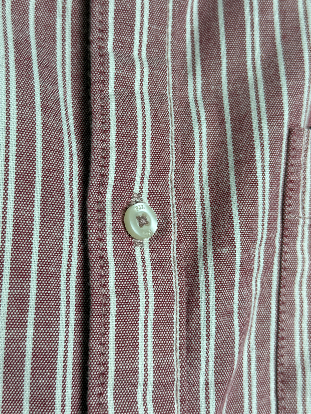 Pepe Jeans Lucius Burnt Red Shirt Pánská pruhovaná košile s dlouhým rukávem - červená S