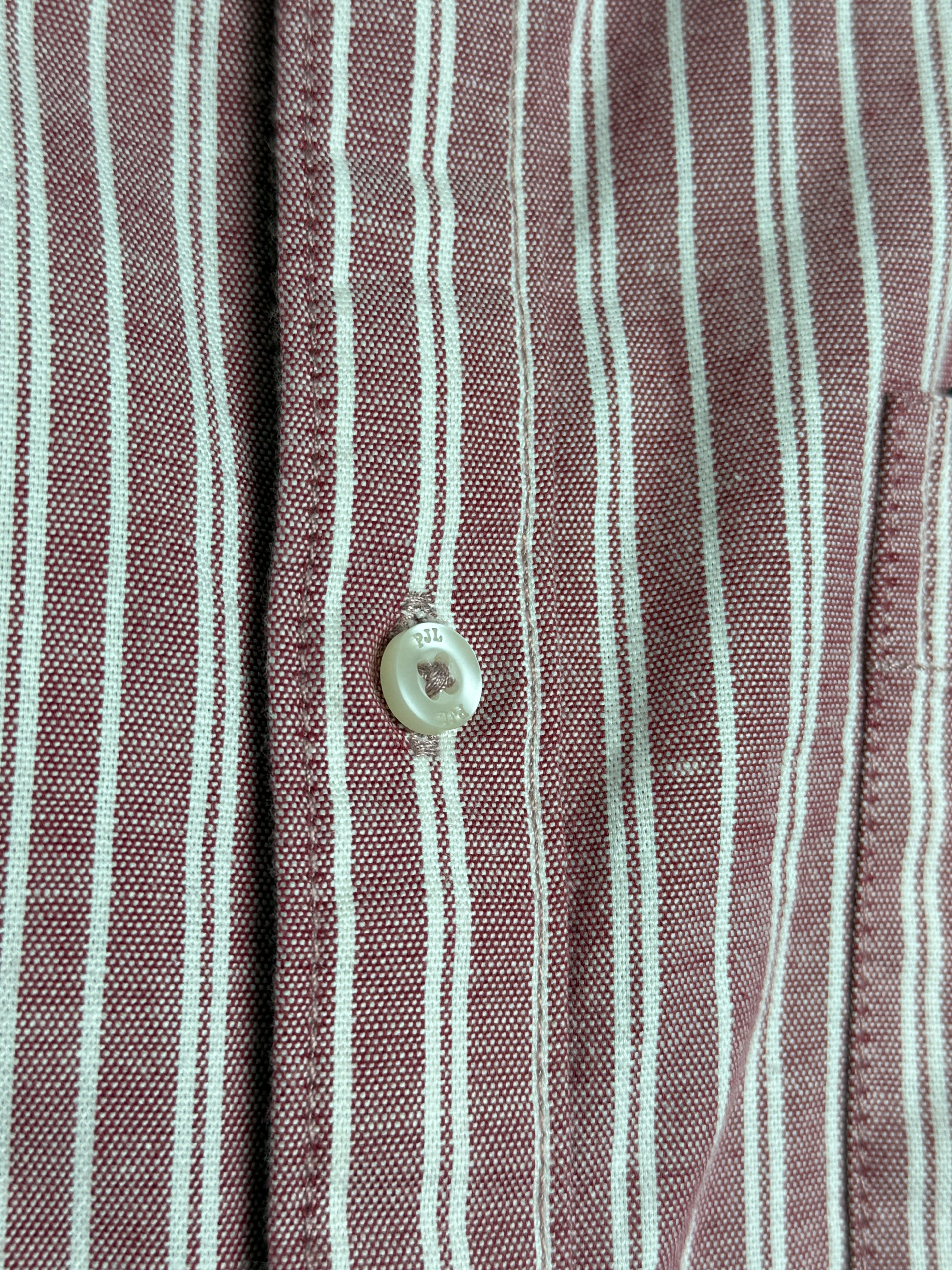 Pepe Jeans Lucius Burnt Red Shirt Pánská pruhovaná košile s dlouhým rukávem - červená S