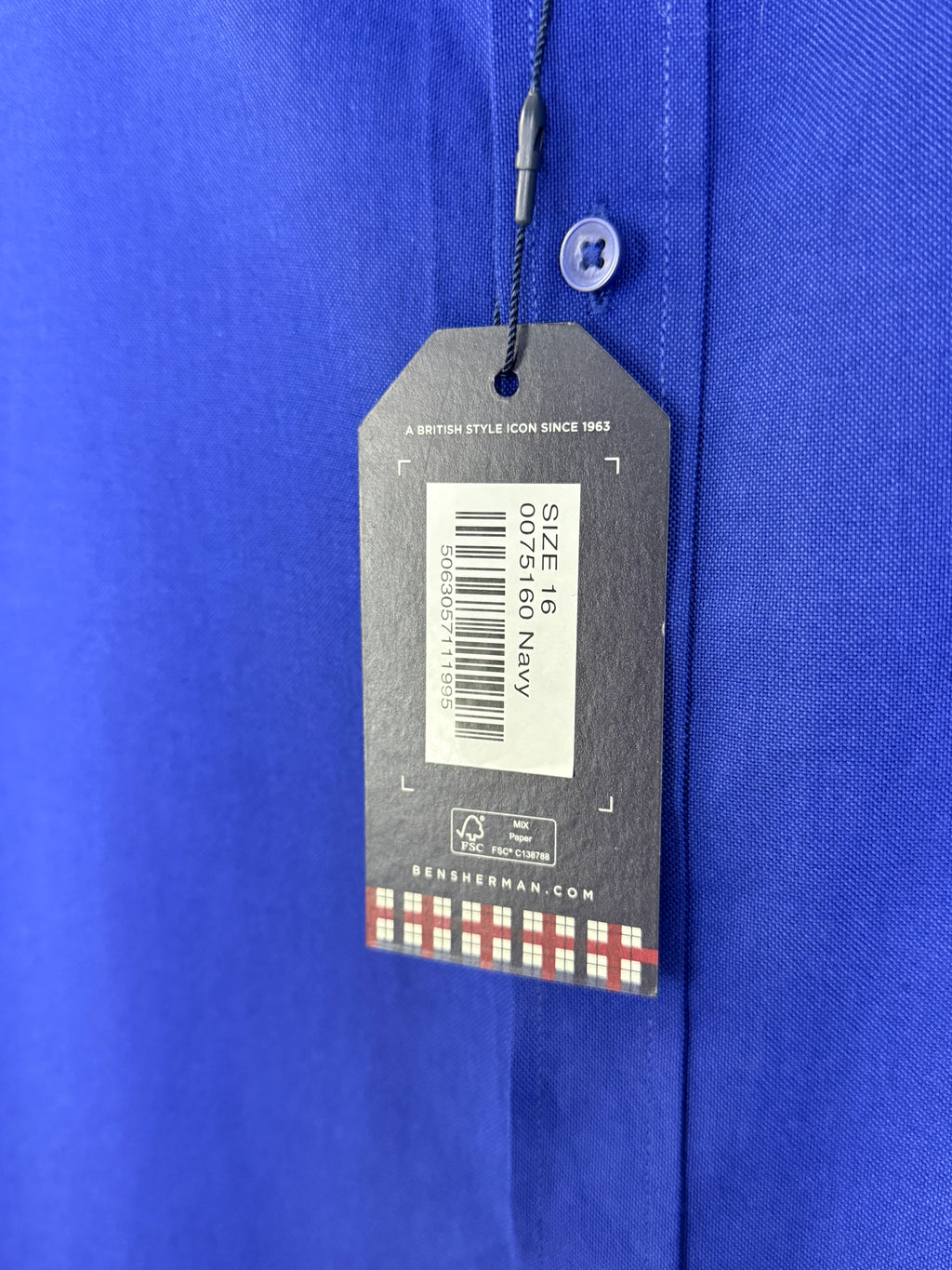 Ben Sherman Navy Shirt Pánská košile s dlouhým rukávem modrá L