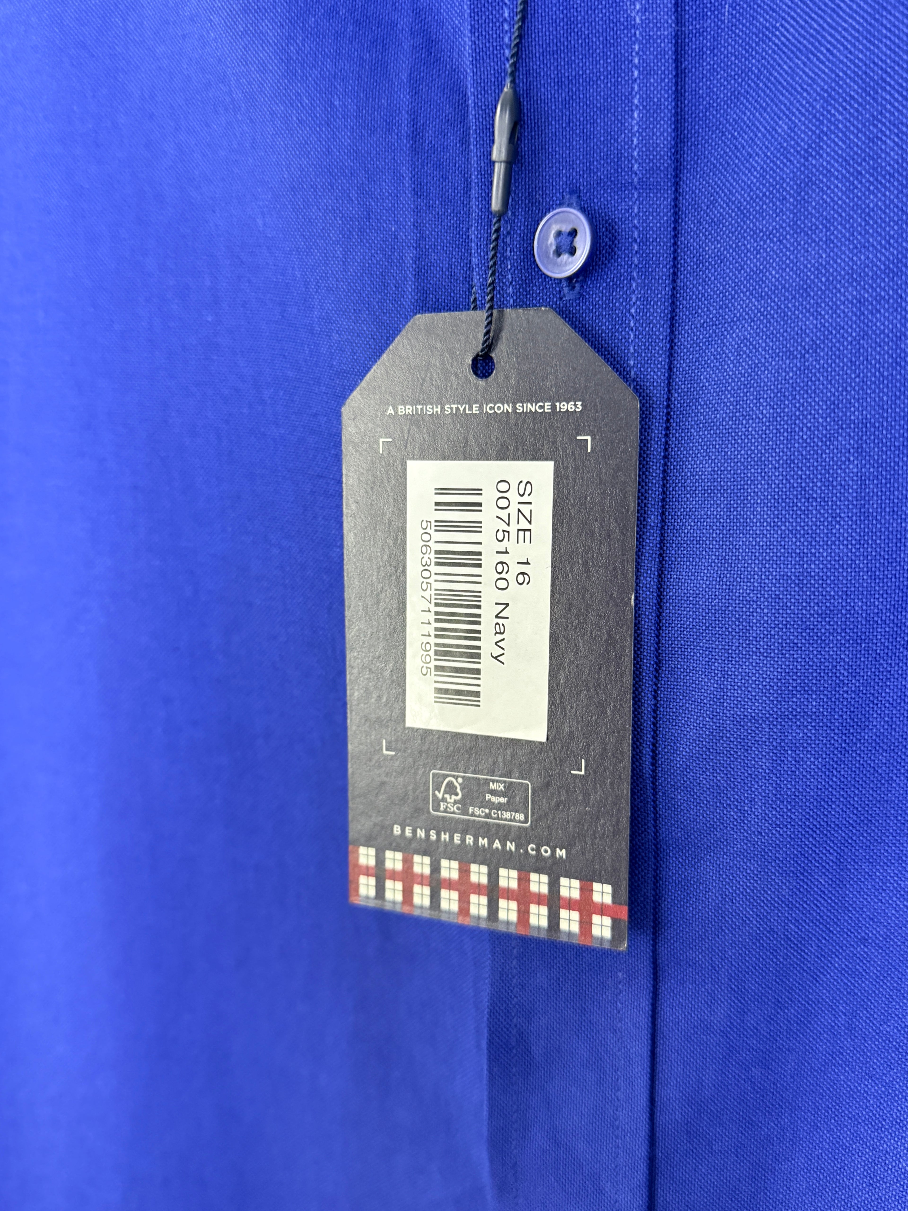 Ben Sherman Navy Shirt Pánská košile s dlouhým rukávem modrá L